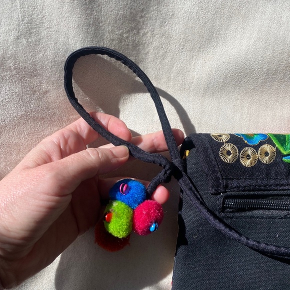 Thai embroidery, multi color small cross body purse Hmong hill tribe - Picture 8 of 8